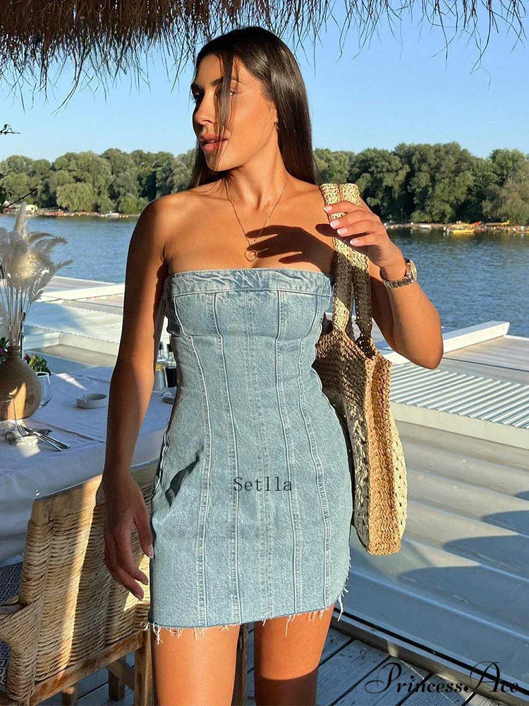 Backless Strapless Sleeveless Bodycon Mini Dress