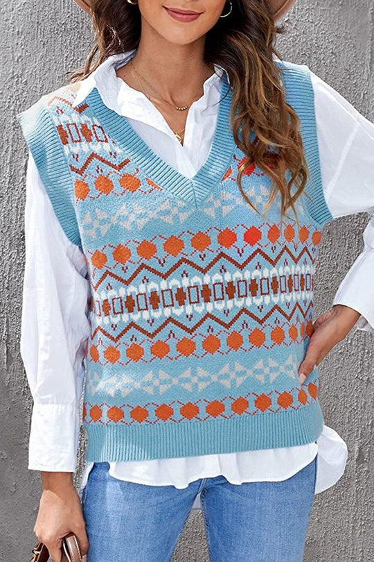 V Neck Knit Sweater Vest Tank Top