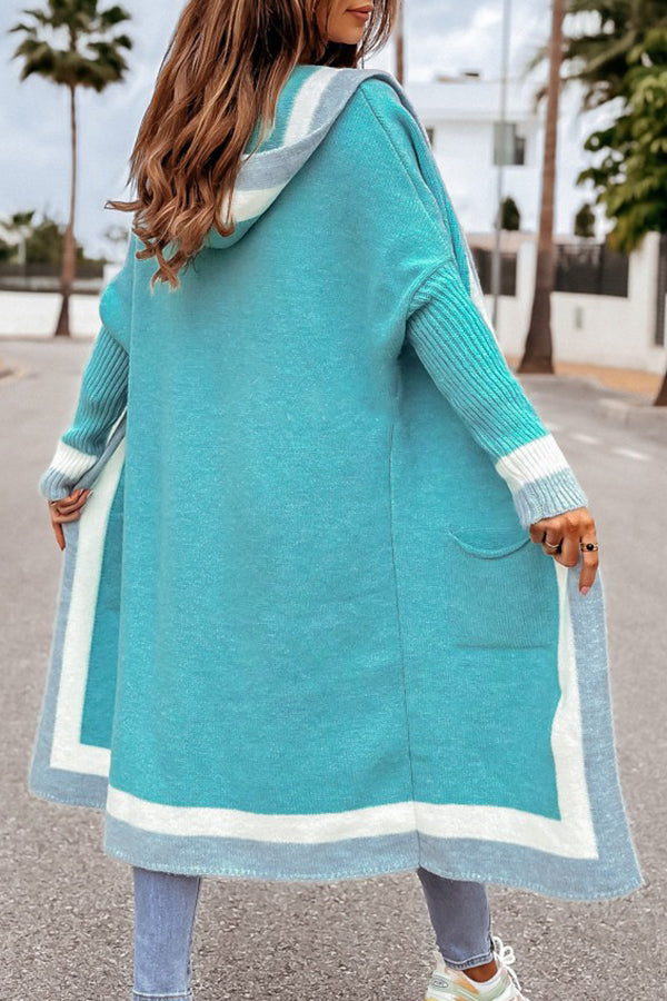 Autumn and Winter All-match Hooded Long Cardigan Sweater Jacket