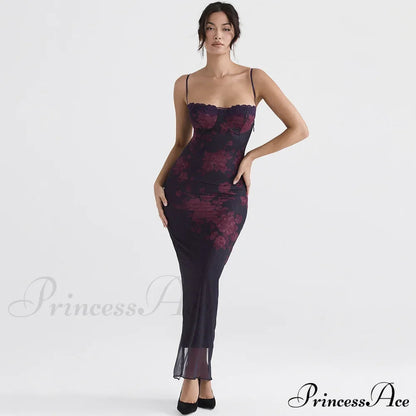 Bandage Lace Up Slit Maxi Dress