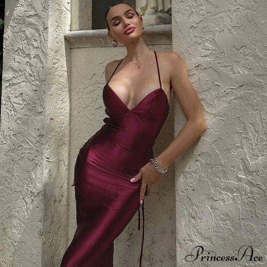 Bandage Spaghetti Strap Maxi Dress