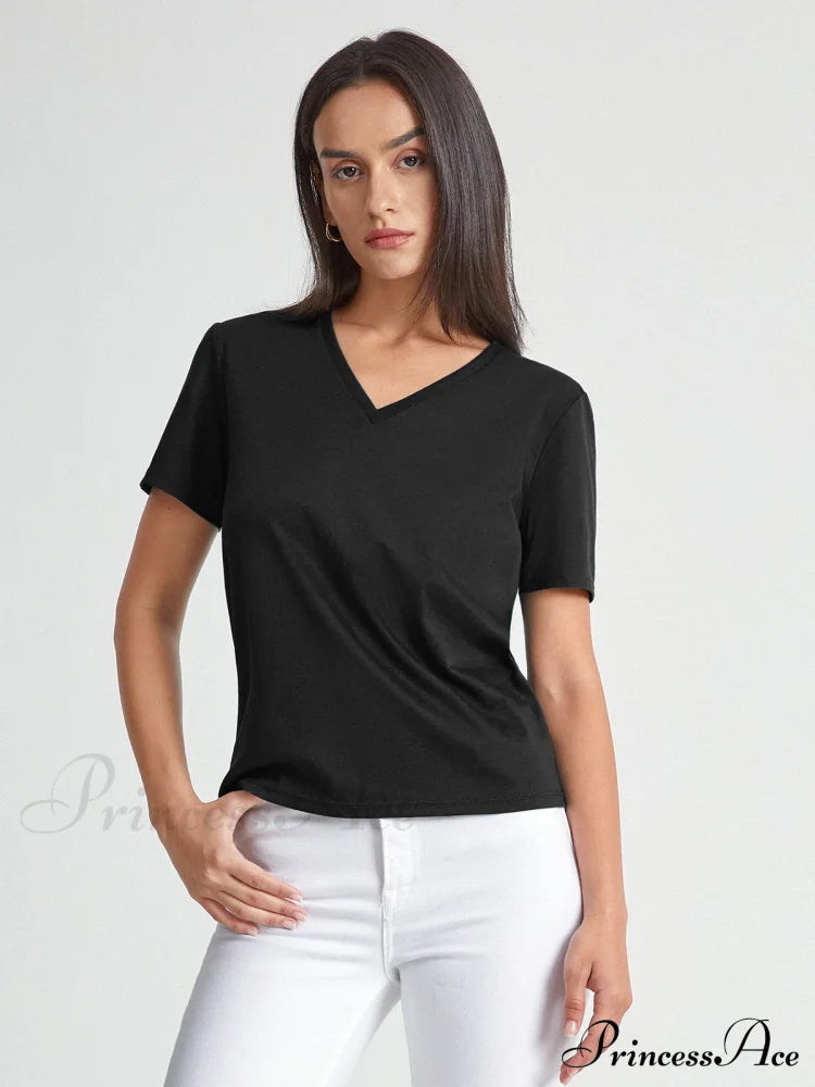 Basic Everyday Graceful V-neck T-shirt