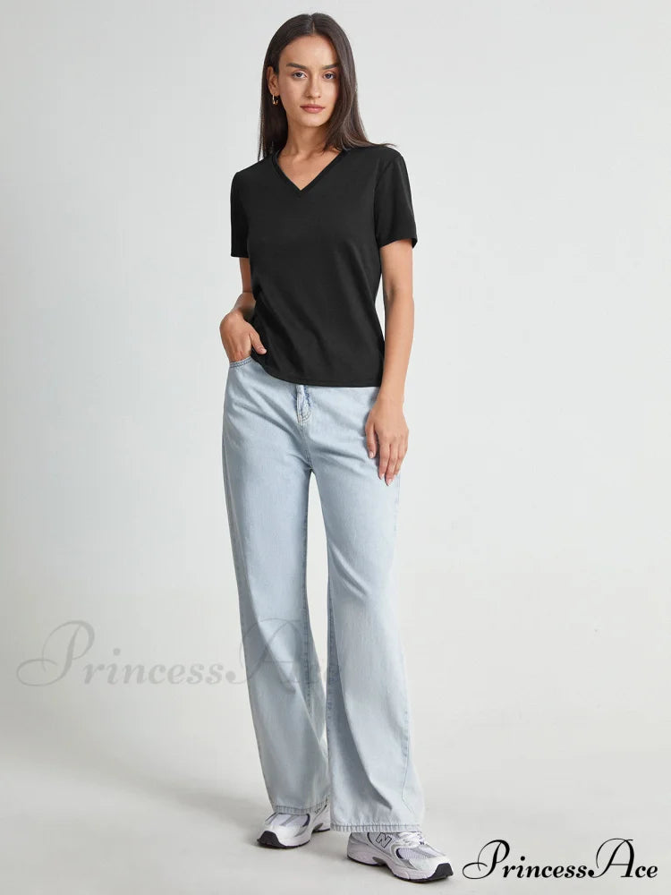 Basic Everyday Graceful V-neck T-shirt