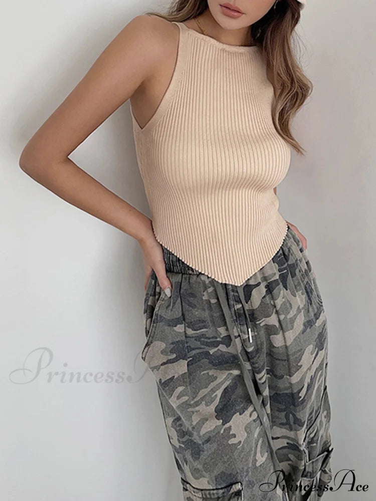 Basic Ribbed Graceful Sweater Vest