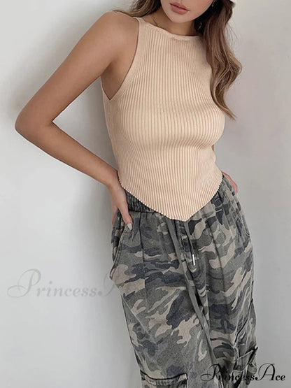 Basic Ribbed Graceful Sweater Vest