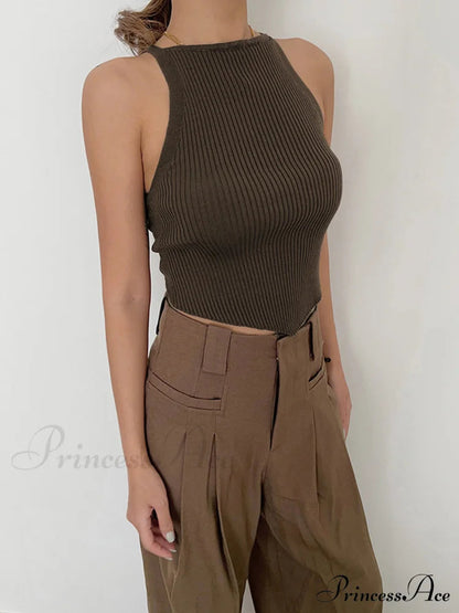 Basic Ribbed Graceful Sweater Vest