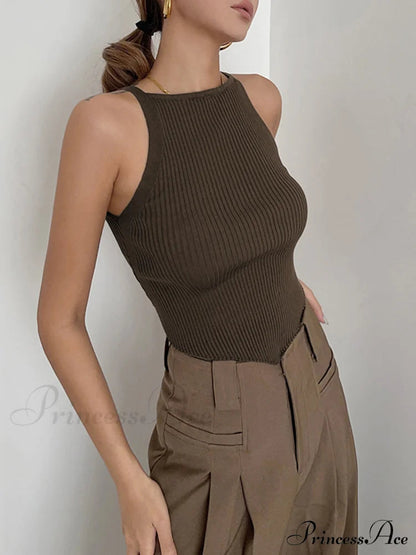 Basic Ribbed Graceful Sweater Vest
