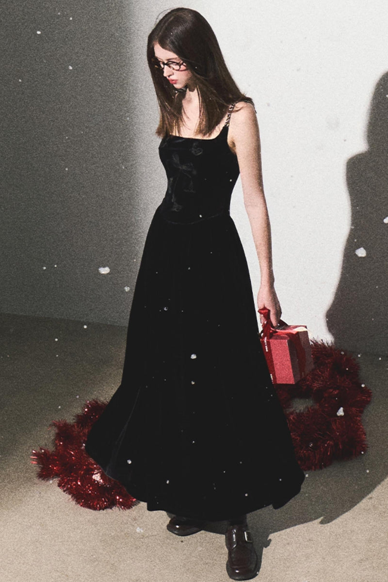 Velvet Embroidered Mini Dress