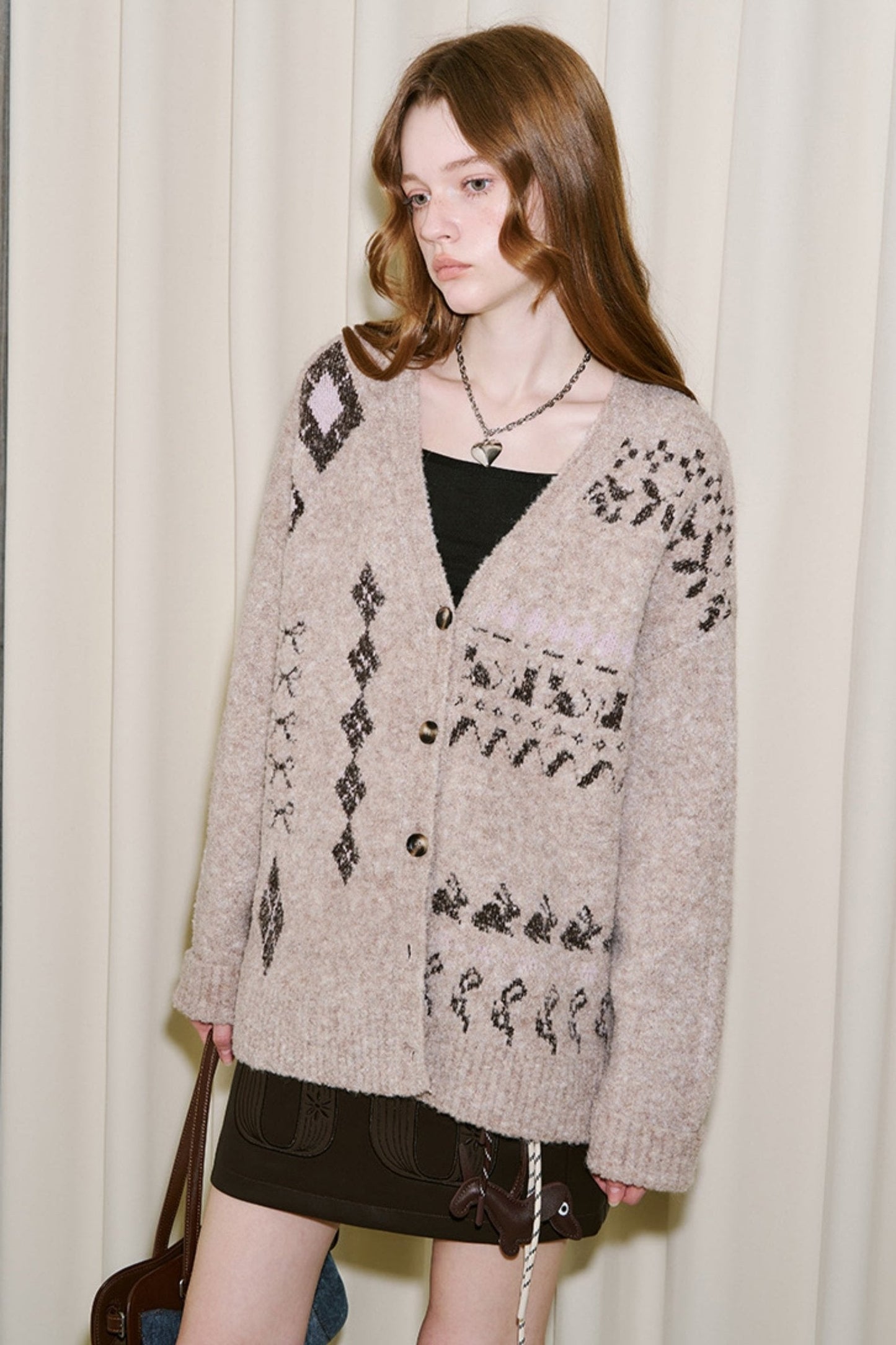 Argyle Pattern Cardigan
