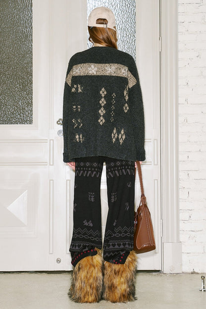 Argyle Pattern Cardigan