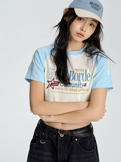 Contrasting Star Letter T-shirt