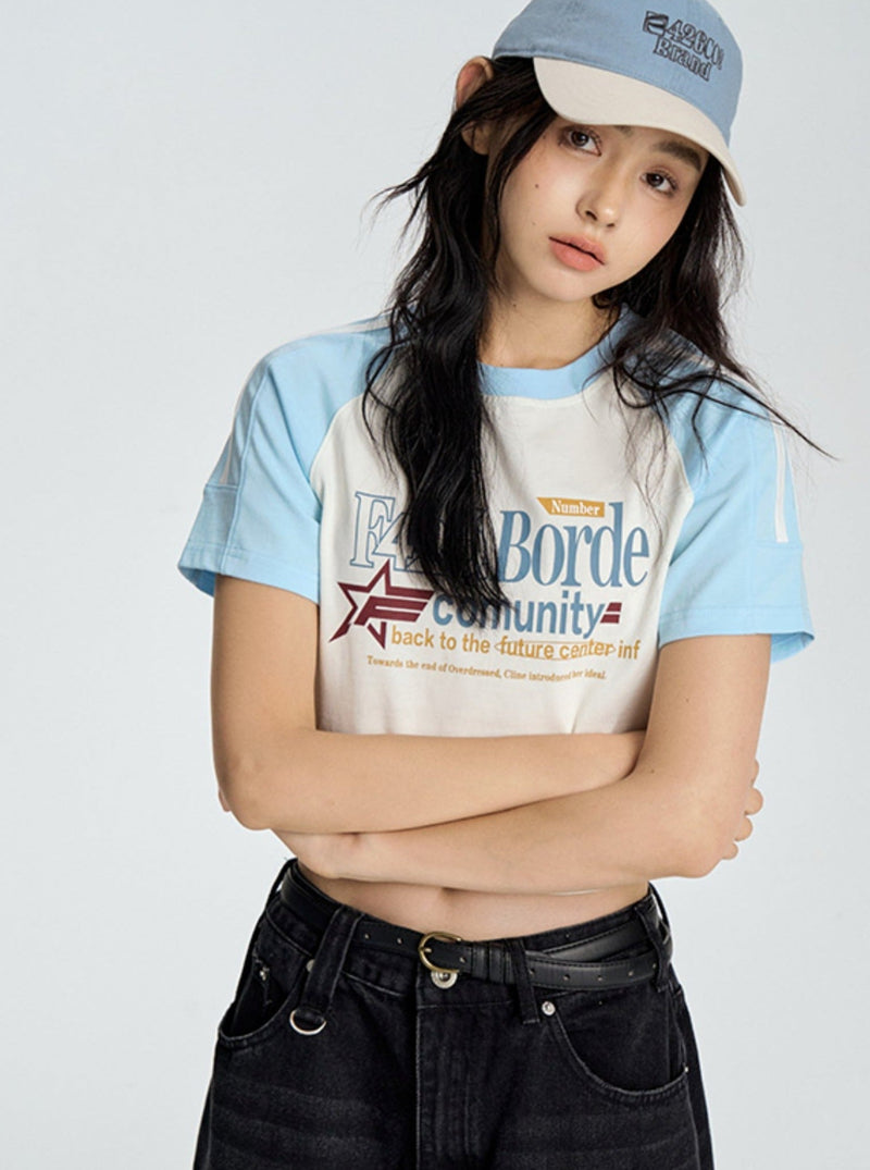 Contrasting Star Letter T-shirt