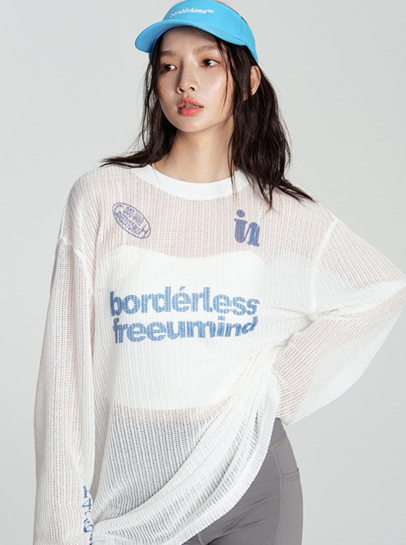T-shirt With Hollow Letter Print
