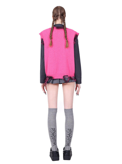 Pinkspink Gothic Tiered Pleated Skirt - Charcoal Gray