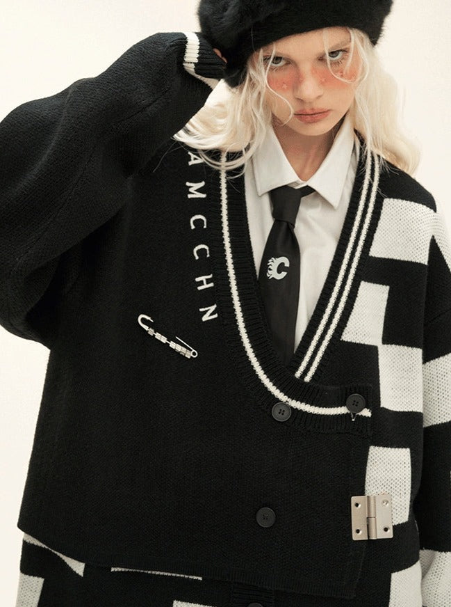 Original Design Garbled Sweater Cardigan Top