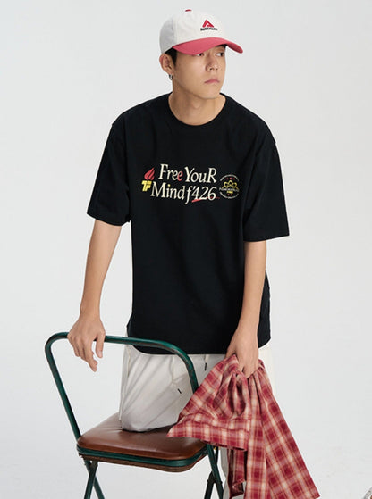Slogan Print T-shirt in Relaxed Fit