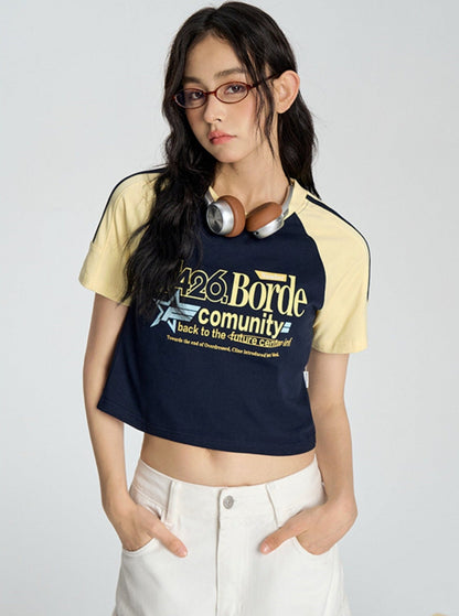 Contrasting Star Letter T-shirt