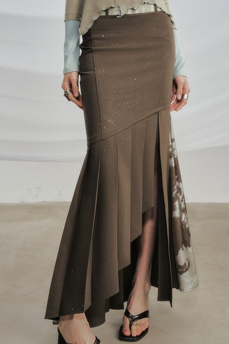 Gothic Ruffle Split Fishtail Skirt