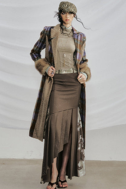 Gothic Ruffle Split Fishtail Skirt