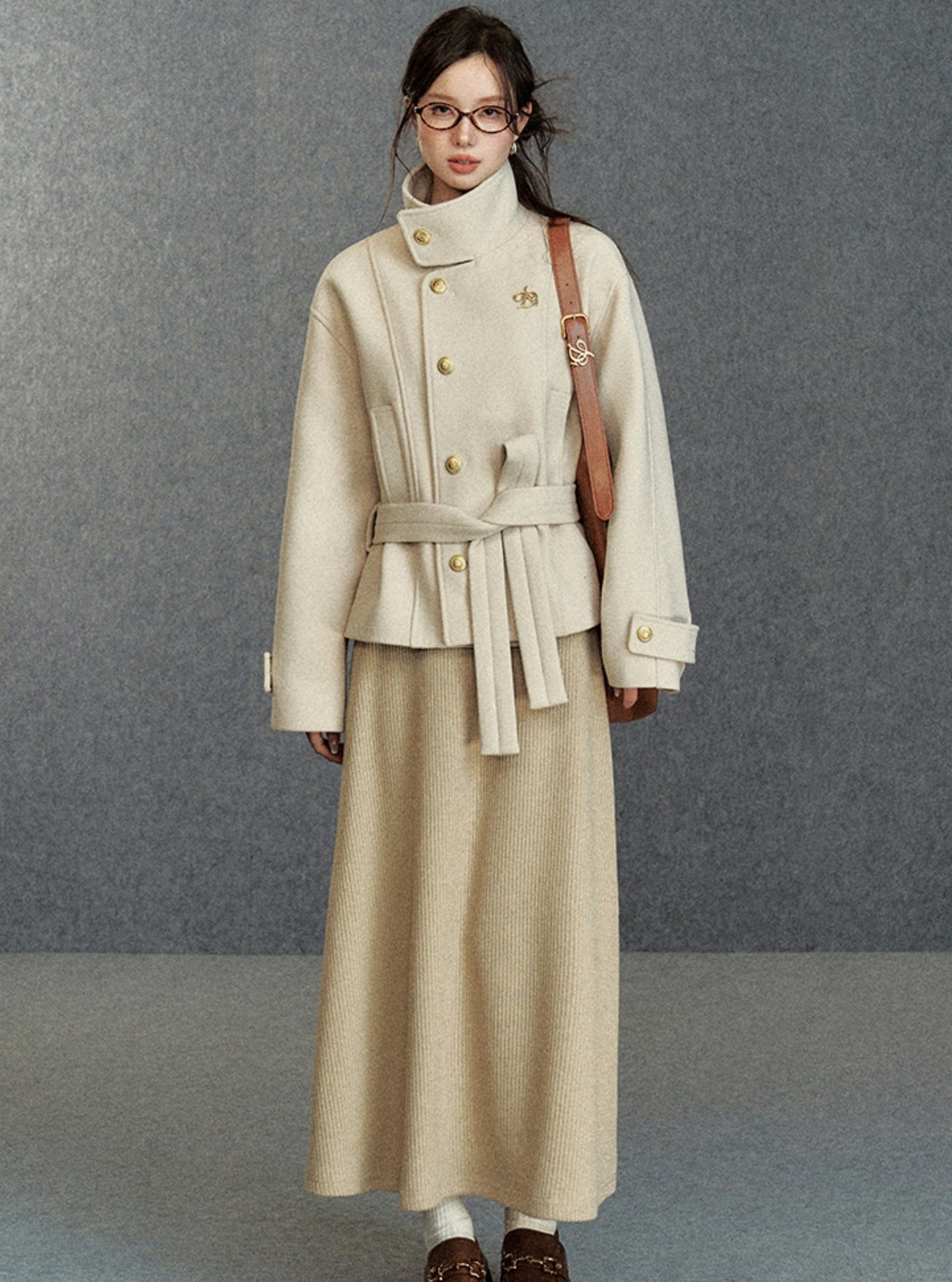 Asymmetric Belted Coat