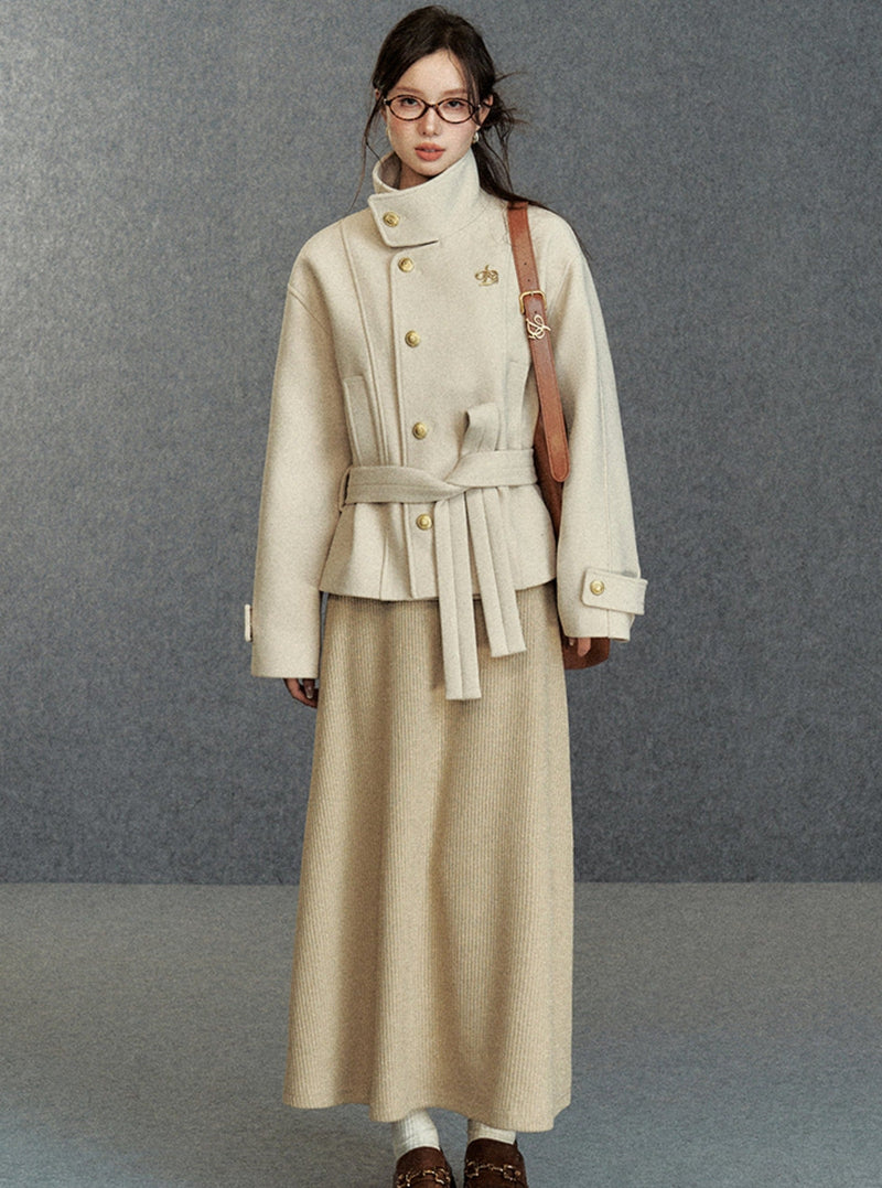 Asymmetric Belted Coat