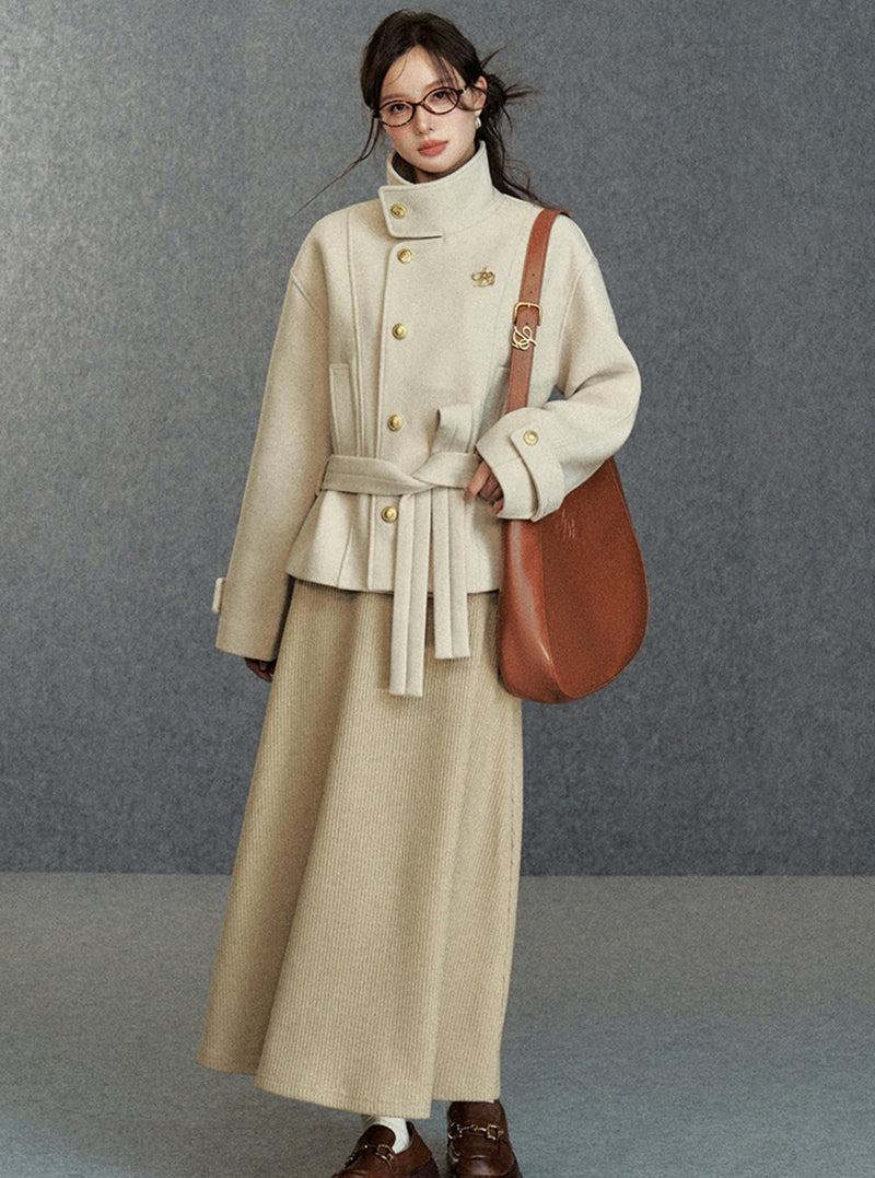Asymmetric Belted Coat