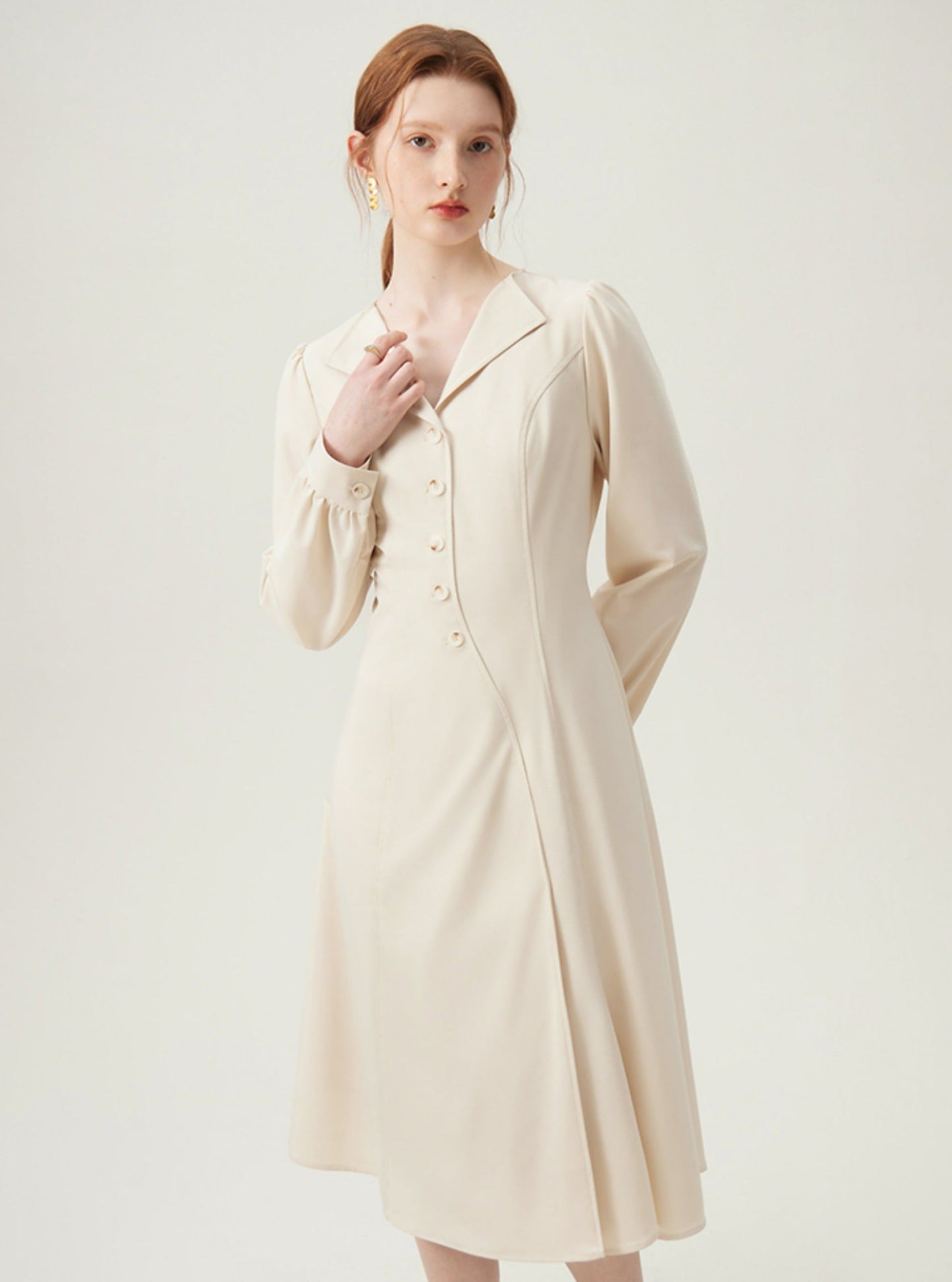 Bishop Sleeve Coat Dress