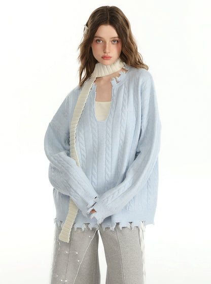 Autumn Color Sweater and Inner Vest Set
