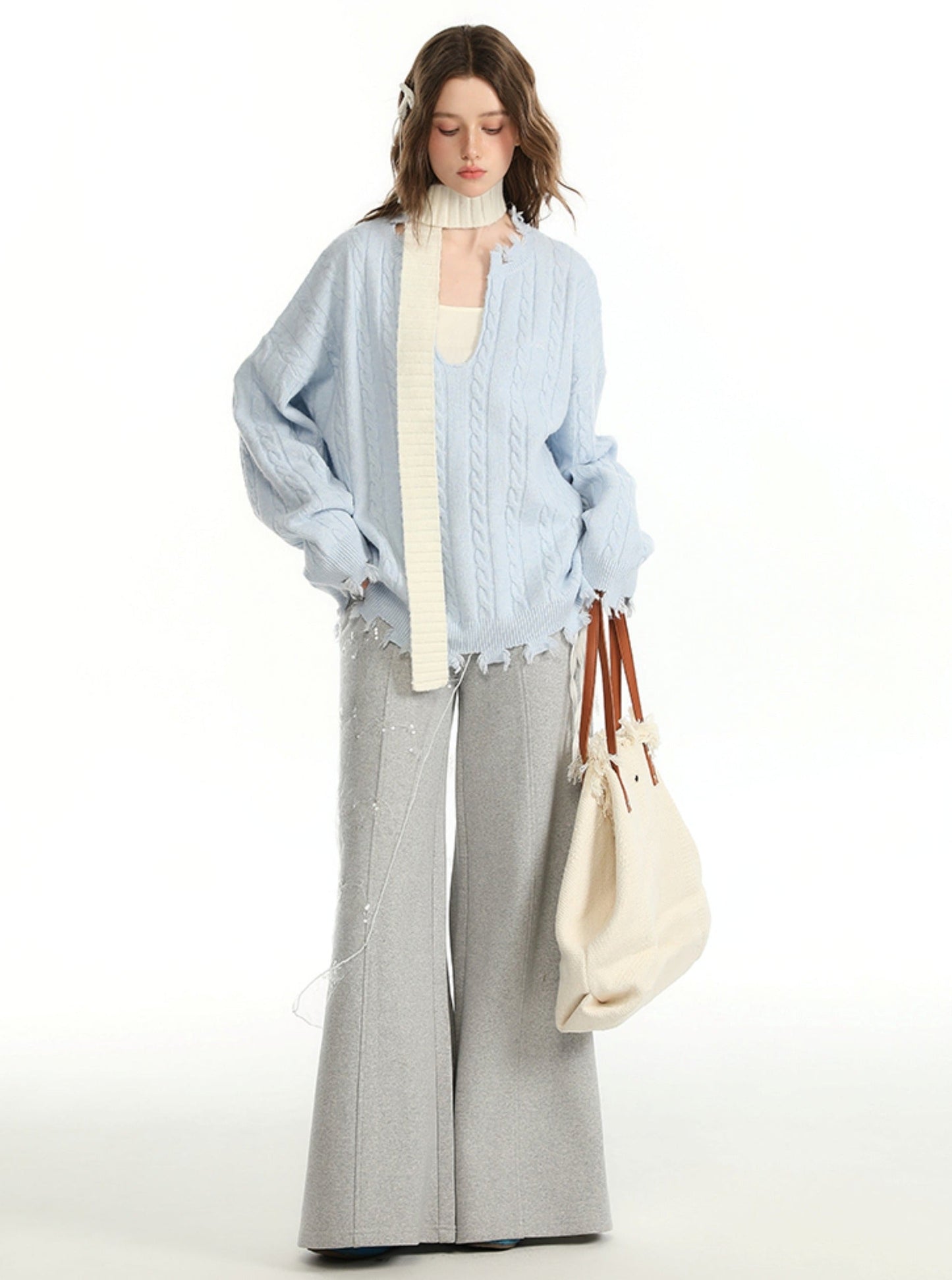 Autumn Color Sweater and Inner Vest Set