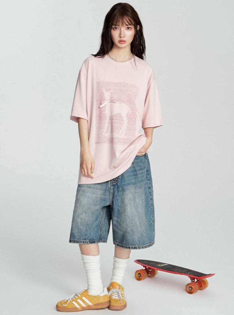 Short Sleeve T-shirt With Ribbon Bow