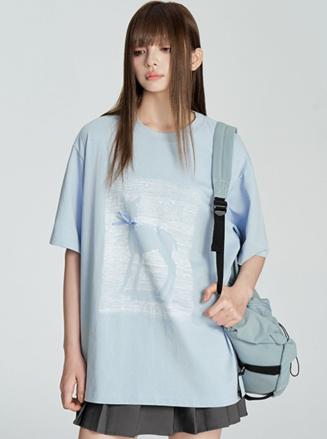 Short Sleeve T-shirt With Ribbon Bow