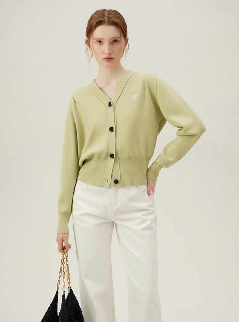 V-neck Crop Cardigan