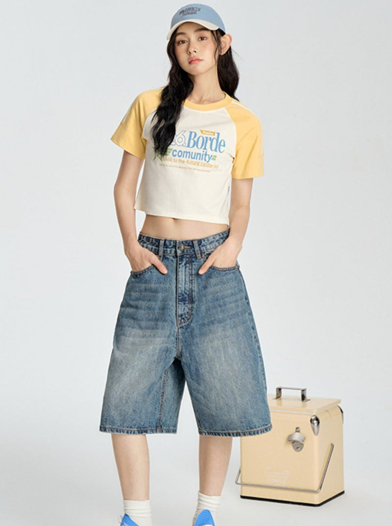 Contrasting Star Letter T-shirt
