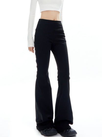 Black High-waisted Flared Pants