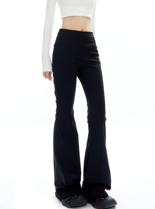 Black High-waisted Flared Pants
