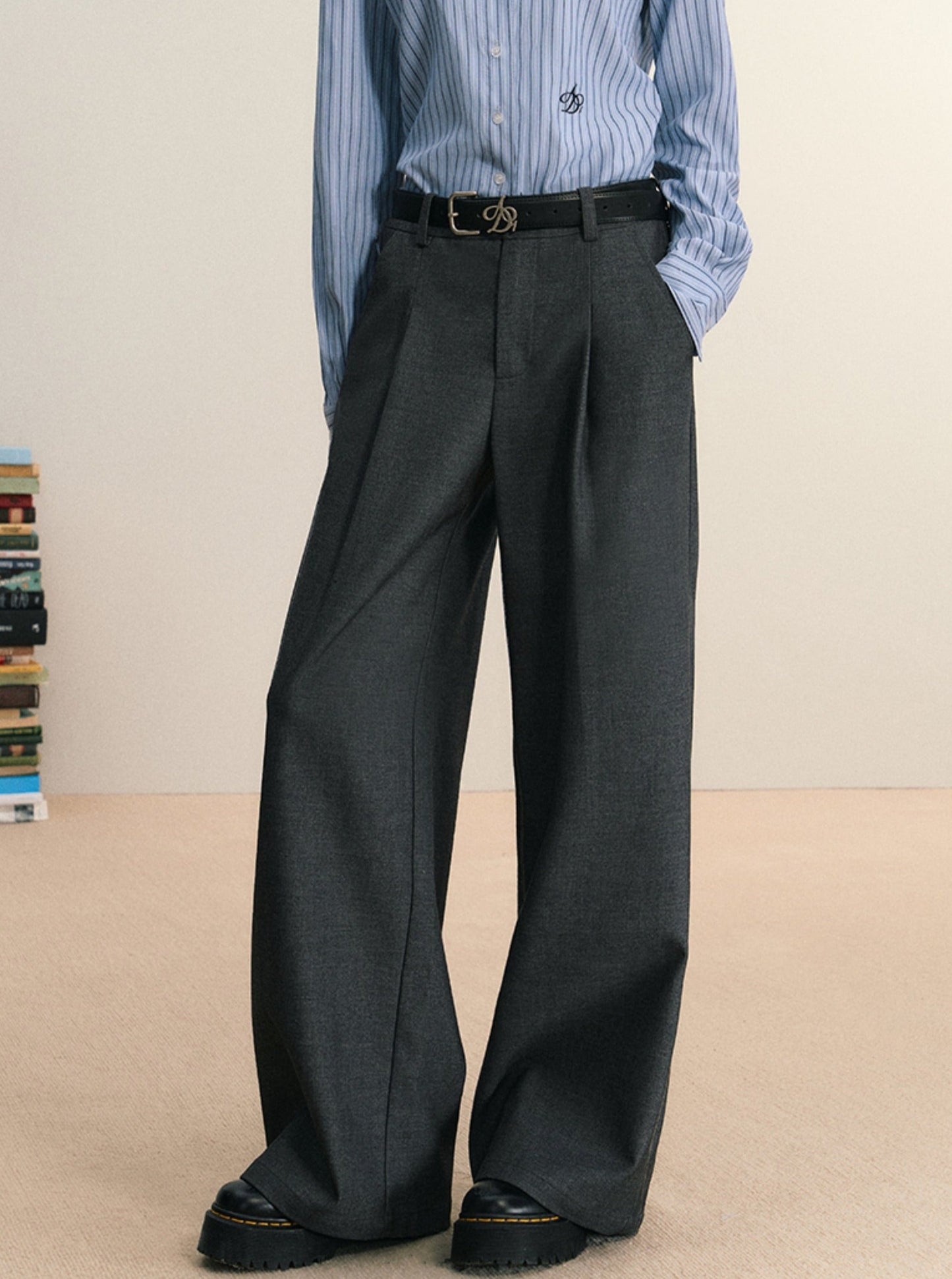 Camel Wide-leg Trousers - High-waisted Pleated Palazzo Pants