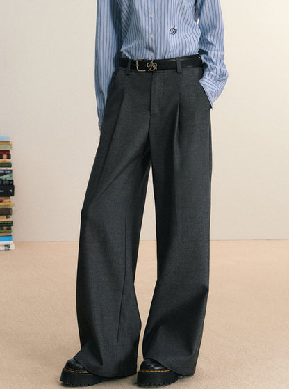 Camel Wide-leg Trousers - High-waisted Pleated Palazzo Pants