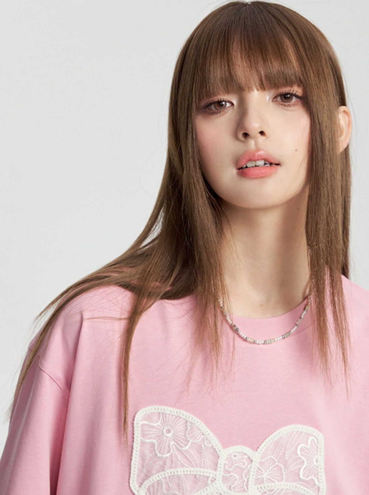 T-shirt With Lace Bow Detail