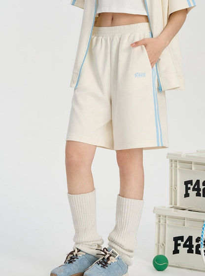 Faux Suede Track Short Pants