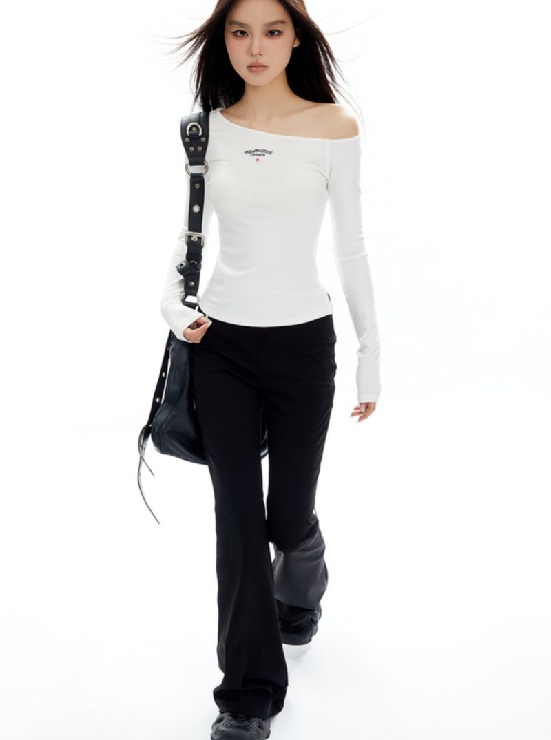 Black High-waisted Flared Pants
