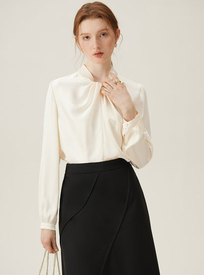 Tie-neck Long Sleeve Blouse