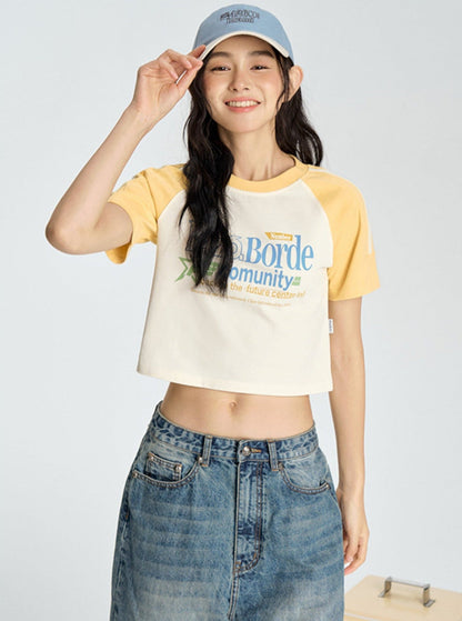 Contrasting Star Letter T-shirt