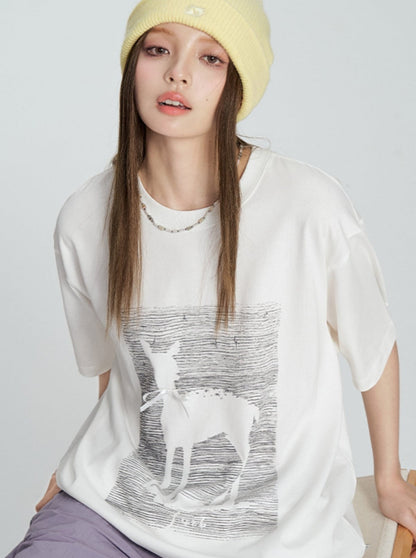 Short Sleeve T-shirt With Ribbon Bow