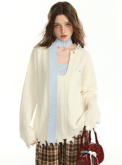 Autumn Color Sweater and Inner Vest Set