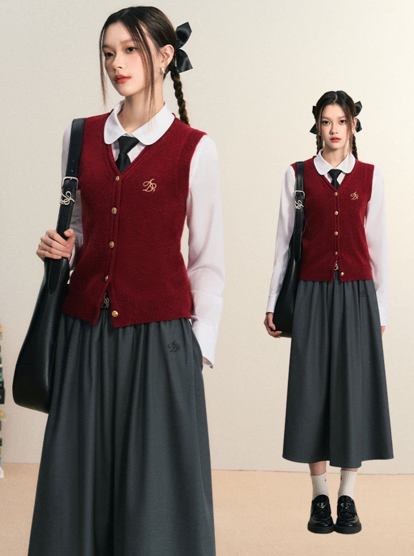 Classic Sweater Vest - Button-front Knit Sleeveless Cardigan