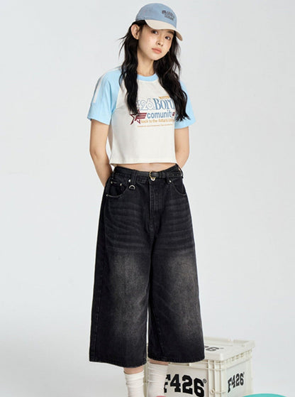 Contrasting Star Letter T-shirt
