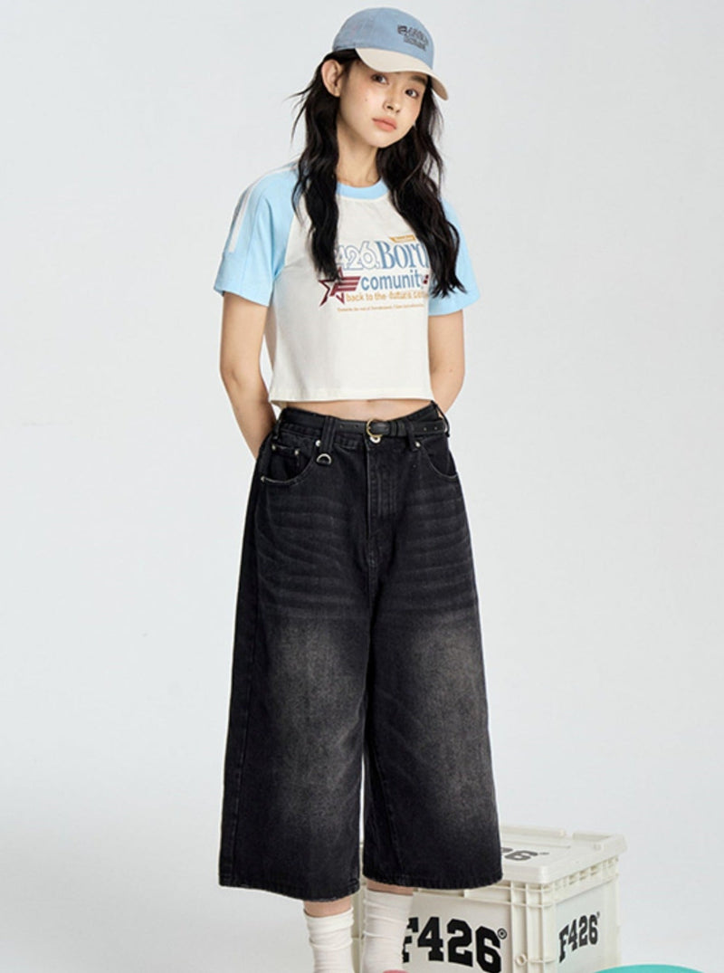 Contrasting Star Letter T-shirt