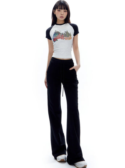 Wide-leg Drawstring Sweatpants