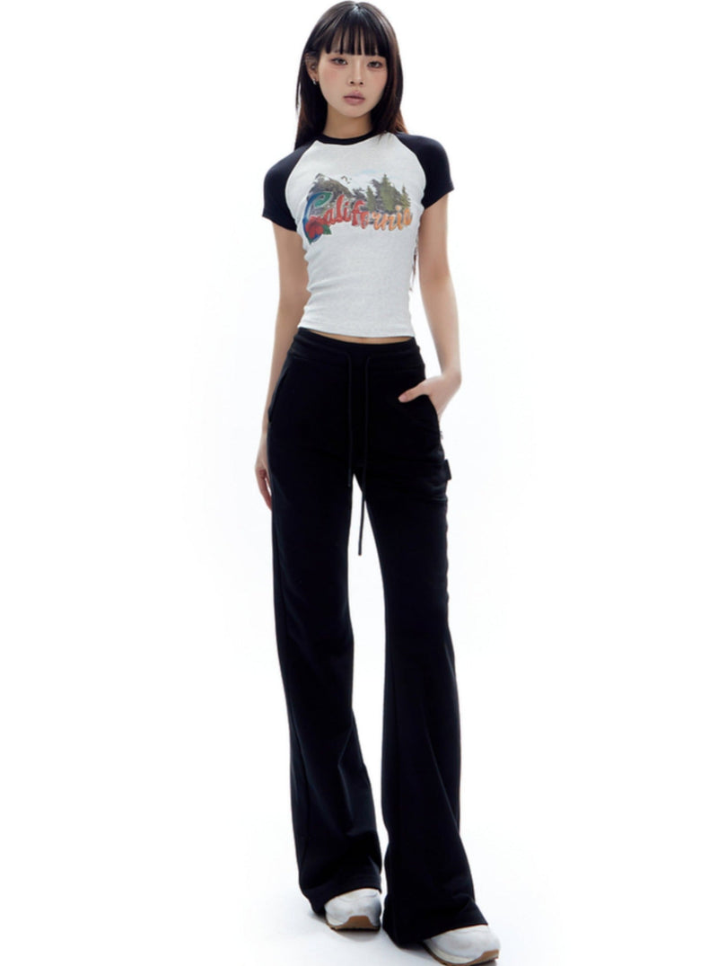 Wide-leg Drawstring Sweatpants