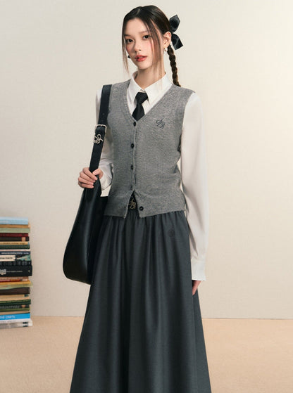 Classic Sweater Vest - Button-front Knit Sleeveless Cardigan
